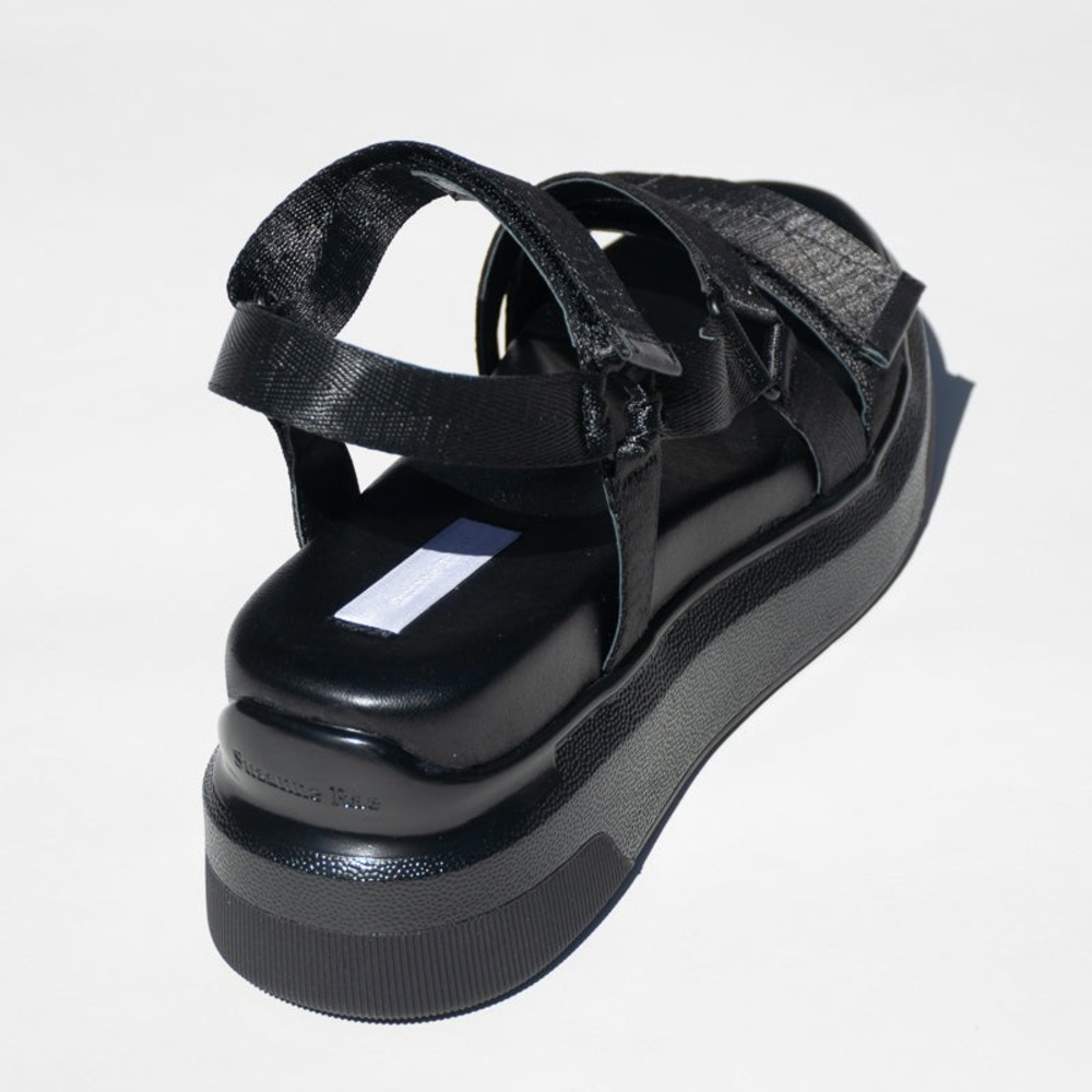 Suzanne Rae Black Platform Velcro Sandals EU 40 - Picture 8 of 9